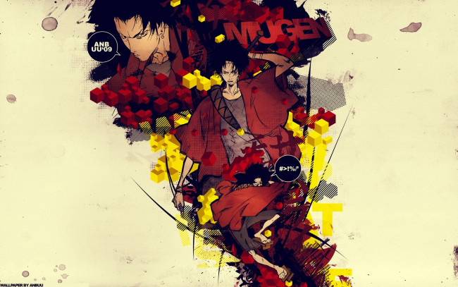 Обои картинки фото аниме, samurai champloo, муген, дзин