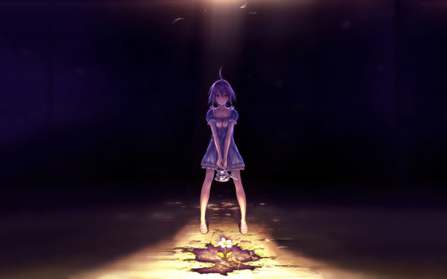 Обои картинки фото аниме, unknown,  другое, фон, девушка, взгляд