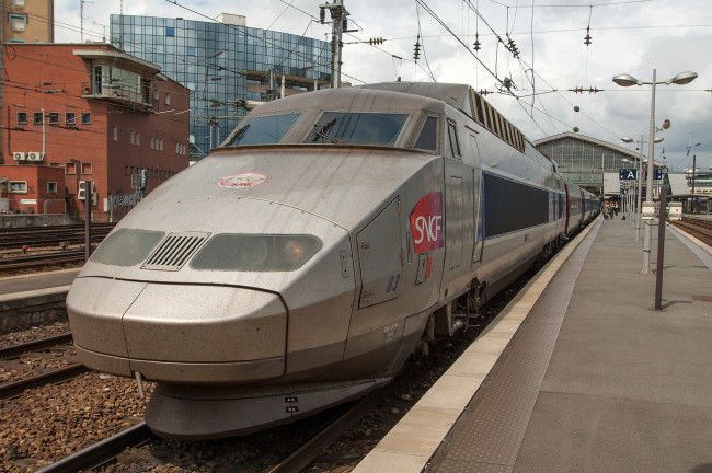 Обои картинки фото техника, поезда, рельсы, локомотив, состав