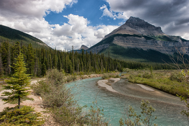 Обои картинки фото природа, реки, озера, горы, небо, деревья, лес, река