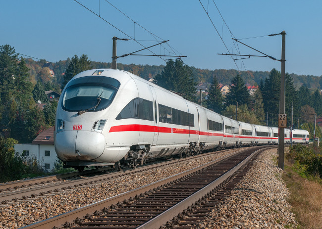 Обои картинки фото техника, поезда, рельсы, локомотив, состав