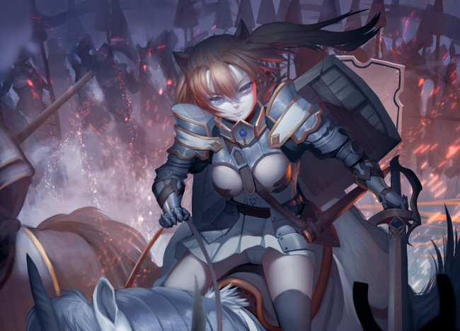 Обои картинки фото аниме, оружие,  техника,  технологии, девушка