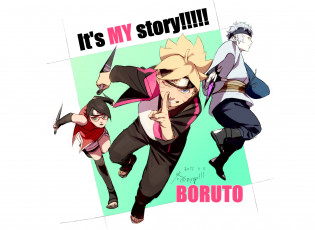 Картинка аниме naruto mitsuki uchiha sarada uzumaki boruto