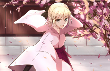 Картинка аниме fate stay+night sakura saber