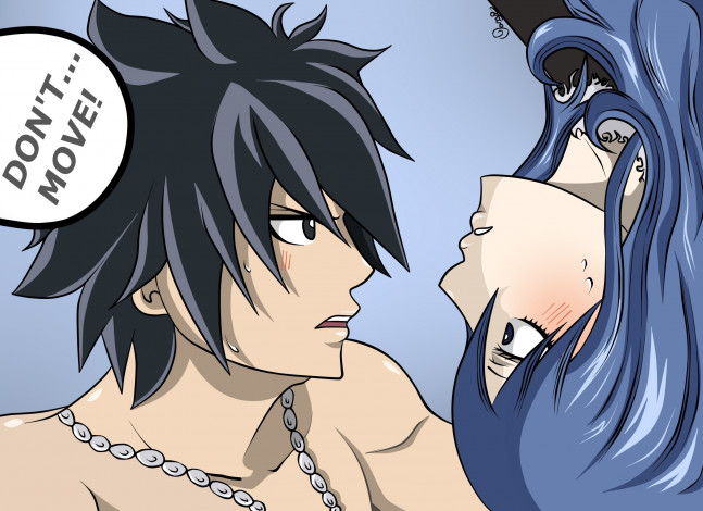 Обои картинки фото аниме, fairy tail, грей, джувия