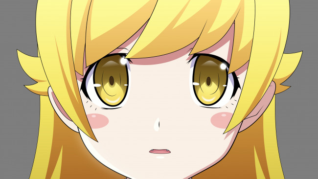 Обои картинки фото аниме, bakemonogatari, фон, девушка, взгляд