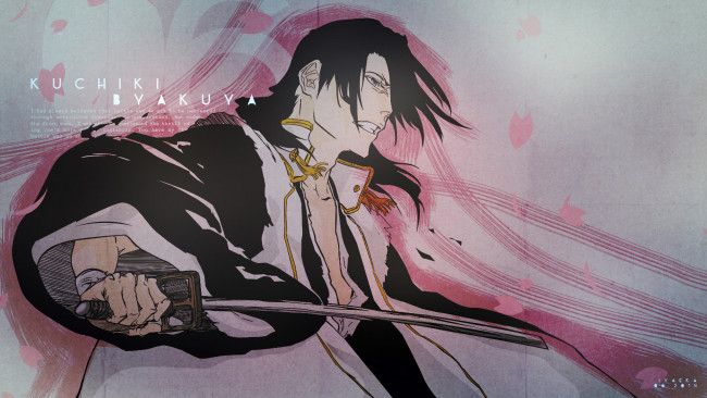 Обои картинки фото аниме, bleach, бьякуя