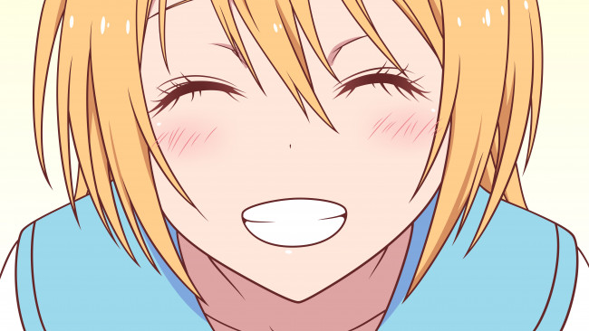 Обои картинки фото аниме, nisekoi, девушка, взгляд, фон