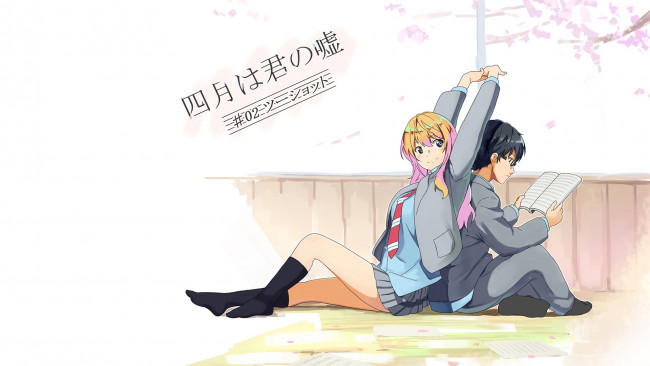 Обои картинки фото аниме, shigatsu wa kimi no uso, твоя, апрельская, ложь