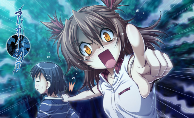 Обои картинки фото аниме, unknown,  другое, фон, взгляд, девушка