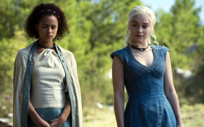 Обои картинки фото кино фильмы, game of thrones , сериал, daenerys, targaryen, missandei