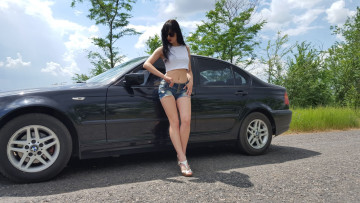 обоя автомобили, -авто с девушками, девушки, авто