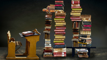 Картинка разное канцелярия +книги парта книги