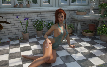 Картинка 3д+графика люди+ people фон взгляд девушка