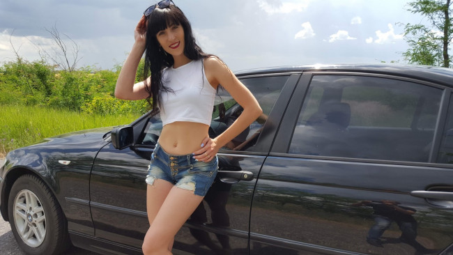 Обои картинки фото автомобили, -авто с девушками, девушки, авто