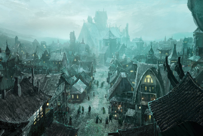 Обои картинки фото фэнтези, иные миры,  иные времена, жители, постройки, город, concept, art, for, phantasia-land