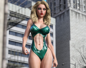 Картинка 3д+графика люди+ people девушка взгляд фон