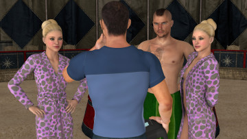 Картинка 3д+графика люди+ people девушки взгляд фон