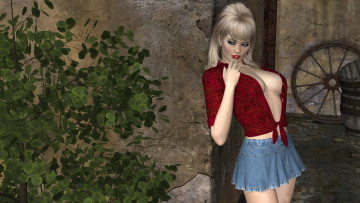 Картинка 3д+графика люди+ people фон взгляд девушка