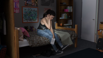 Картинка 3д+графика люди+ people фон взгляд девушка