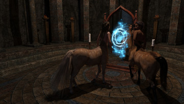 Картинка 3д+графика существа+ creatures фон кентавр девушки взгляд