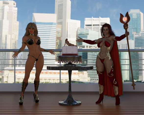 Обои картинки фото 3д графика, фантазия , fantasy, фон, взгляд, девушки