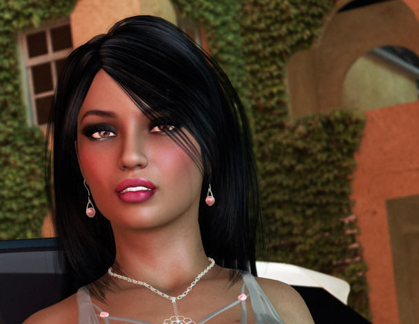 Обои картинки фото 3д графика, портрет , portraits, фон, девушка, взгляд