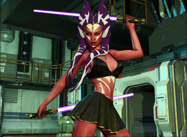 Обои картинки фото 3д графика, существа , creatures, фон, взгляд, девушка