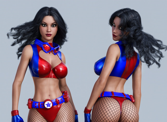 Обои картинки фото 3д графика, люди , people, фон, взгляд, девушка