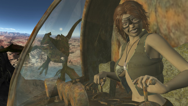 Обои картинки фото 3д графика, фантазия , fantasy, взгляд, фон, девушка