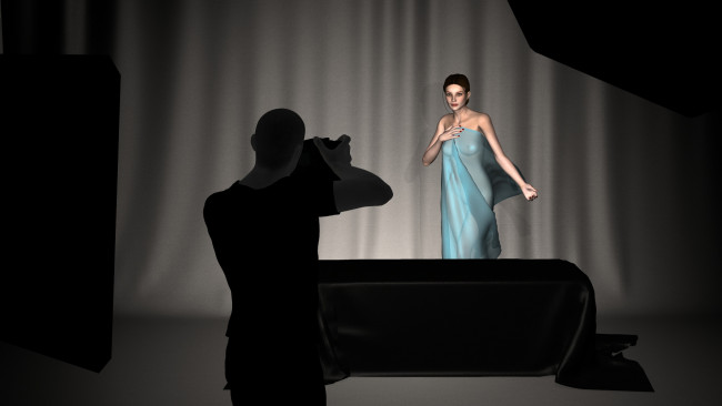 Обои картинки фото 3д графика, люди , people, девушка, взгляд, фон