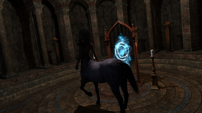 Обои картинки фото 3д графика, существа , creatures, кентавр, фон, взгляд, девушка