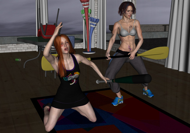 Обои картинки фото 3д графика, фантазия , fantasy, фон, взгляд, девушки