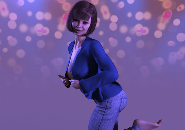 Обои картинки фото 3д графика, люди , people, взгляд, фон, девушка