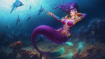 Картинка видео+игры smite русалка рыбы море дно