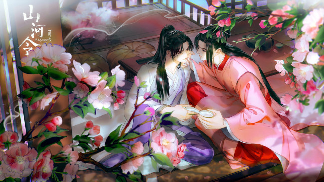 Обои картинки фото рисованное, кино,  мультфильмы, странники, парни, цветение, спиртное