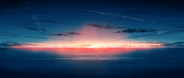 Картинка аниме пейзажи +природа рассвет