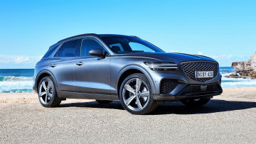 Картинка genesis+gv70+3 5t+awd автомобили genesis серебристый море берег скала