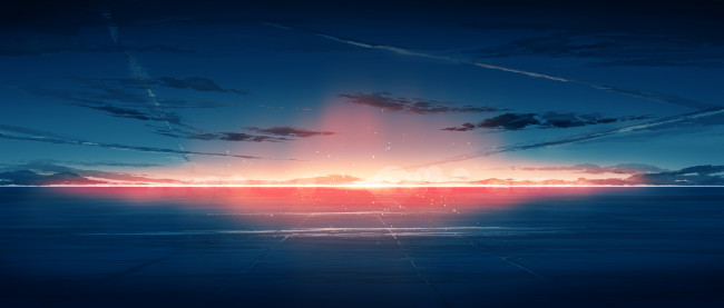 Обои картинки фото аниме, пейзажи,  природа, рассвет