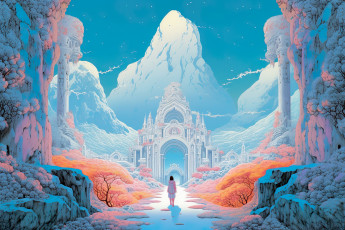 Картинка фэнтези замки нейросети графика нейроарт ai art нейронные сети рисунки нейро искусство