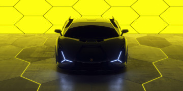 Картинка автомобили lamborghini sian флуоресцентный гиперкар