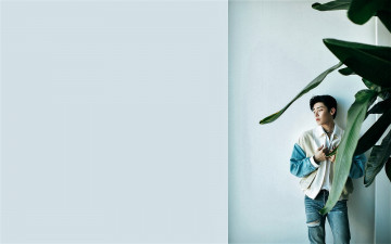 Картинка мужчины hou+ming+hao актер куртка джинсы