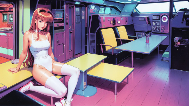 Обои картинки фото аниме, город,  улицы,  интерьер,  здания, нейросети, графика, нейроарт, ai, art, нейронные, сети, рисунки, нейро, искусство, vintage, 90s, anime