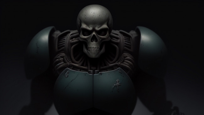 Обои картинки фото фэнтези, нежить, нейросети, графика, нейроарт, ai, art, нейронные, сети, рисунки, нейро, искусство, череп