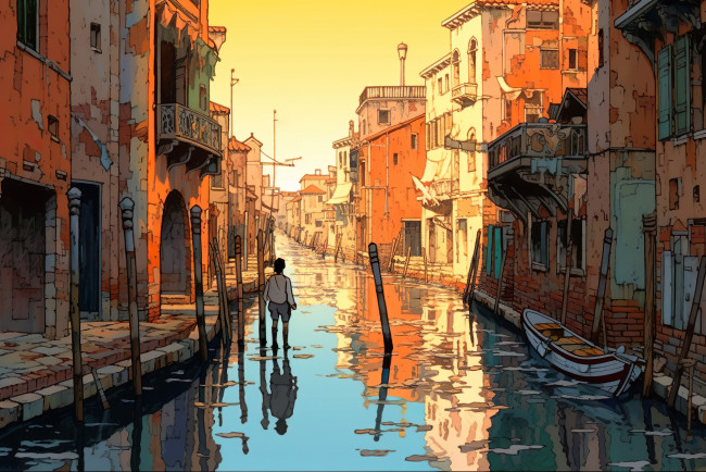 Обои картинки фото аниме, город,  улицы,  интерьер,  здания, нейросети, графика, нейроарт, ai, art, нейронные, сети, рисунки, нейро, искусство