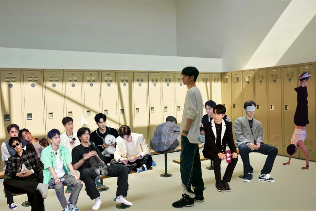 Обои картинки фото мужчины, wang yi bo, коллаж