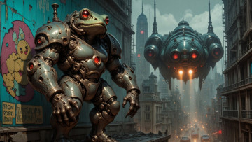 обоя фэнтези, роботы,  киборги,  механизмы, нейросети, графика, нейроарт, ai, art, нейронные, сети, рисунки, нейро, искусство, нейрографика, graphics, neuroart, neural, networks, drawings, neuro, neurography