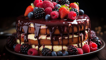 Картинка 3д+графика еда- food торт ягодный