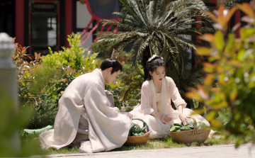 Картинка destiny+of+love кино+фильмы парень девушка сад корзины лотосы