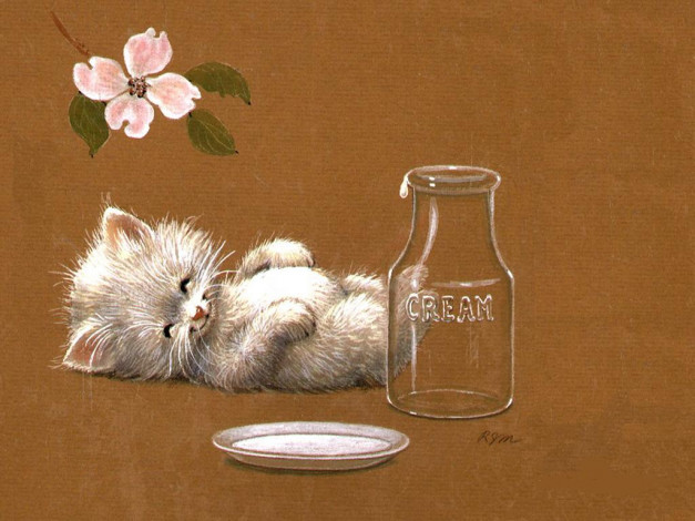 Обои картинки фото рисованные, животные, коты